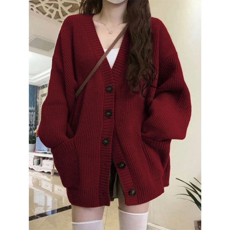 Autumn And Winter New Retro Knitted Cardigan Coat